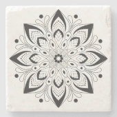 Lotus Mandala Design Sandstone Untersetzer (Vorderseite)