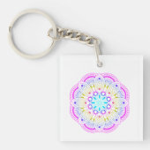 Lotus Mandala Design Schlüsselanhänger (Vorderseite)