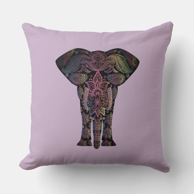 Lotus Mandala Elephant Kissen (Vorderseite)