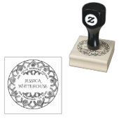 Lotus Mandala Floral Name Rücksendeadresse Gummistempel (Stempel)