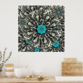 Lotus Mandala Fraktal Poster (Küche)