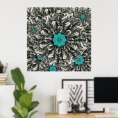 Lotus Mandala Fraktal Poster (Heimbüro)