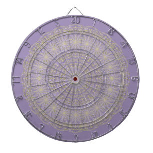 Lotus Mandala in Lilac und Gold Dartscheibe
