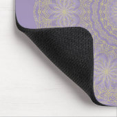 Lotus Mandala in Lilac und Gold Mousepad (Ecke)