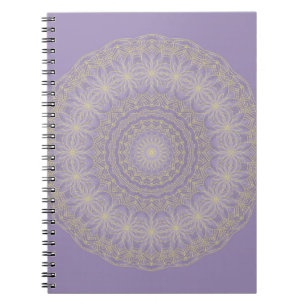 Lotus Mandala in Lilac und Gold Notizblock