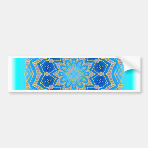Lotus mandala in Türkis und Blau Autoaufkleber