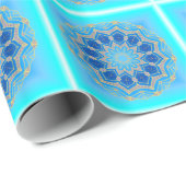 Lotus mandala in Türkis und Blau Geschenkpapier (Rolleneckpunkt)