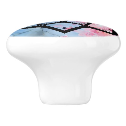 Lotus Mandala Keramikknauf (Seitenansicht)