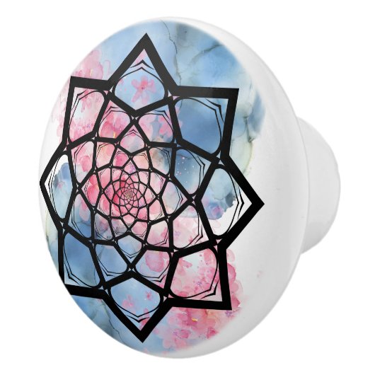 Lotus Mandala Keramikknauf (Rechts)