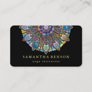 Lotus Mandala Logo Yoga Business Card Visitenkarte