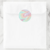 Lotus Mandala Namaste Yoga Holographic Pastel Runder Aufkleber (Tasche)