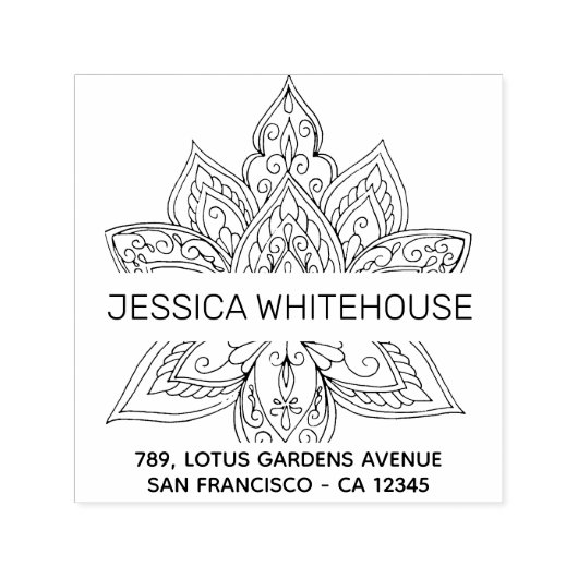 Lotus Mandala Name Rücksendeadresse Permastempel (Design)