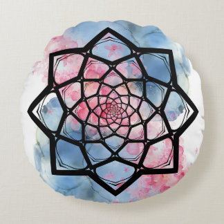 Lotus Mandala Rundes Kissen