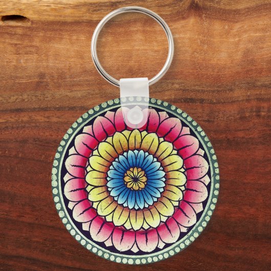 Lotus Mandala Schlüsselanhänger (Vorderseite)