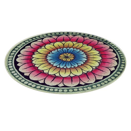 Lotus Mandala Schneidebrett (Ecke)