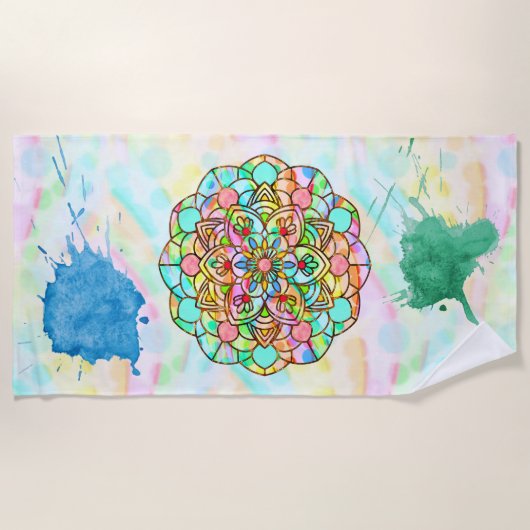 Lotus Mandala Strandtuch (Vorderseite)