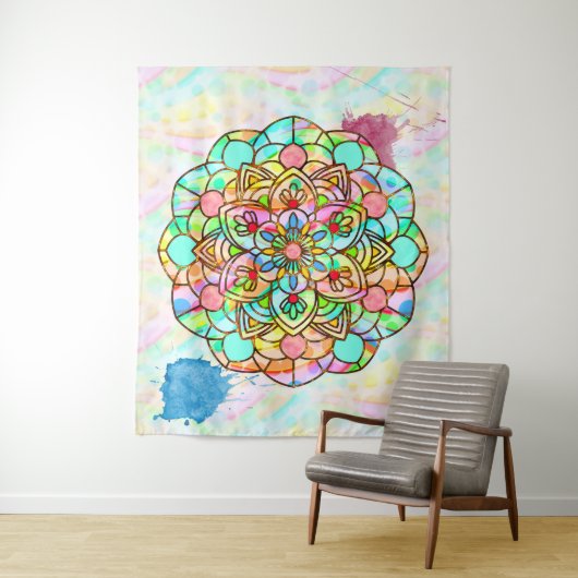 Lotus Mandala Tapestry Wandteppich (Beispiel)