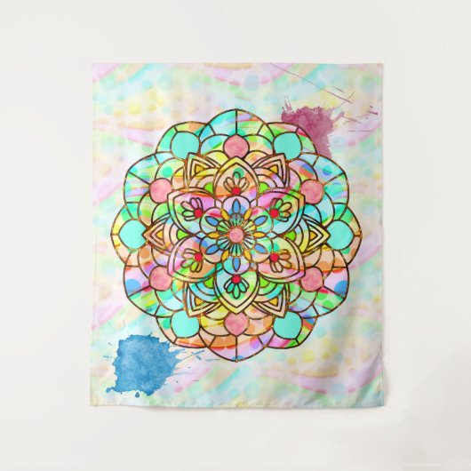 Lotus Mandala Tapestry Wandteppich (Vorderseite)