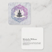 Lotus Mandala und Marmor Quadratische Visitenkarte (Vorne/Hinten)