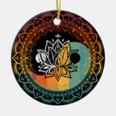 Lotus Mandala Yin Yang Sacred Geometry Spirituelle Keramik Ornament (Vorne)