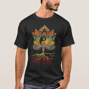 Lotus Mandala Yin Yang Sacred Geometry Spirituelle T-Shirt