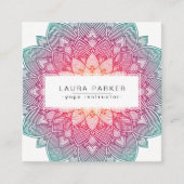 Lotus Mandala Yoga Dozentin für Medizin Holistik Quadratische Visitenkarte (Vorderseite)