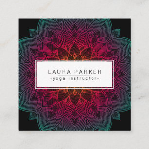 Lotus-Mandala-Yoga-Lehrer-Meditation holistisch Quadratische Visitenkarte