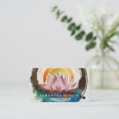 Lotus Mandala Yoga Visitenkarte (Stehend Vorderseite)