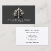 Lotus Mediation Pose mit Chakras Yoga Instructor Visitenkarte (Vorne/Hinten)