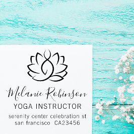 Lotus Mediation & Yoga Lehrer - Kundenadresse Gummistempel