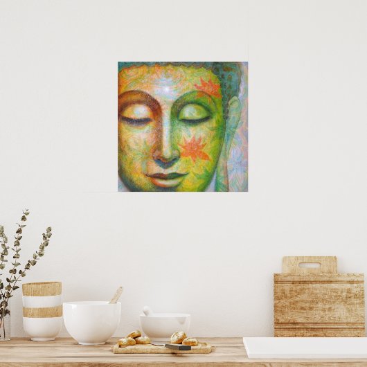 Lotus Meditation Buddha spirituelle Kunst Plakatdr Poster (Küche)