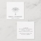 Lotus Meditation Lehrer Quadratische Visitenkarte (Vorne/Hinten)