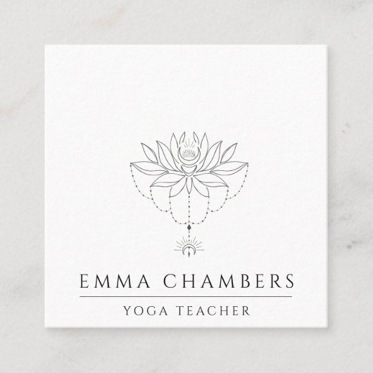 Lotus Meditation Lehrer Quadratische Visitenkarte (Vorderseite)