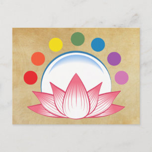 Lotus mit Chakra Postkarte