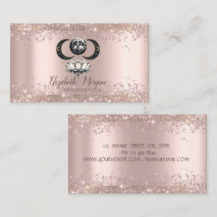 Lotus Mond Rose Gold Glitter Staub Yoga Visitenkarte