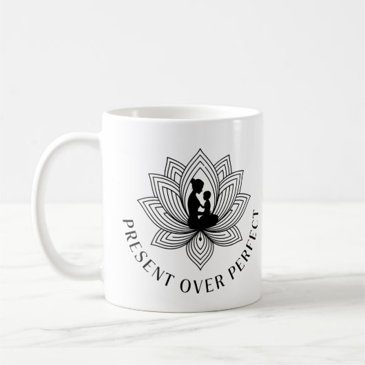 Lotus Mother Child Present Mantra Art Kaffeetasse (Links)