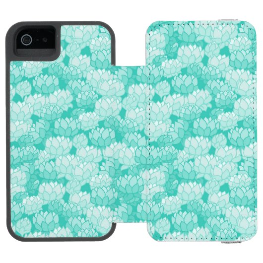 Lotus-Muster 2 Incipio iPhone Geldbeutel-Hülle (Folio Geöffnet)