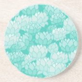 Lotus-Muster 2 Sandstein Untersetzer (Vorne)