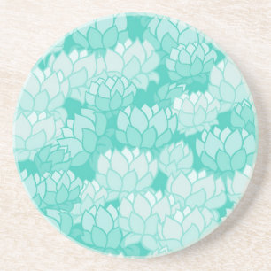 Lotus-Muster 2 Sandstein Untersetzer