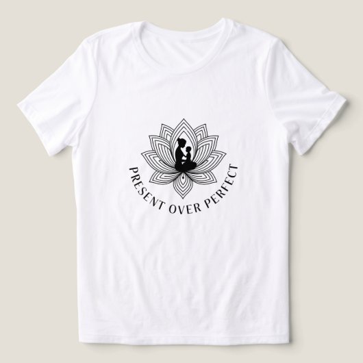 Lotus-Mutter-Kind-Geschenk-Mantra-Kunst Tri-Blend Shirt (Design Vorderseite)