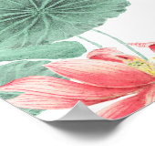 Lotus nahtloses Muster botanischer Hintergrund Poster (Ecke)