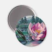 Lotus Nam Myoho Renge Kyo Buddhist Magnet (Vorderseite/Rückseite)