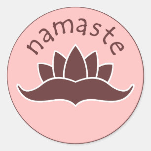 Lotus Namaste Runder Aufkleber