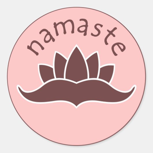 Lotus Namaste Runder Aufkleber (Vorderseite)