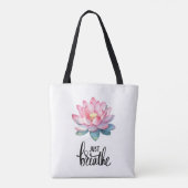 LOTUS NUR BREATHE LEINWAND TOTE BAG TASCHE (Rückseite)