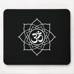 Lotus Ohm Om Symbol Yoga Anfänger Meditation Desi Mousepad