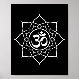 Lotus Ohm Om Symbol Yoga Anfänger Meditation Desi Poster
