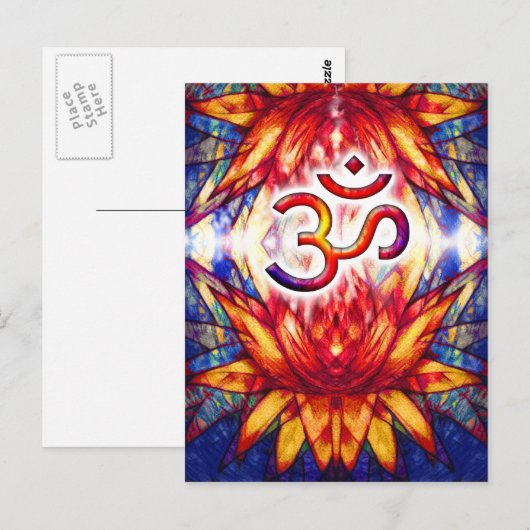 Lotus OM Art Postkarte (Vorne/Hinten)