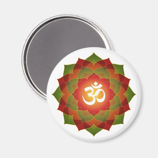 Lotus Om Design Magnet (Vorderseite/Rückseite)