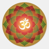 Lotus Om Design Runder Aufkleber (Vorderseite)